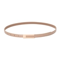 Minimalistischer schmaler Taillengürtel für Damen in Camel mit goldener Schnalle - 105cm / Beige
