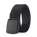 Schwarzer Nylon-Webgürtel für Herren mit mattschwarzer Automatik-Schnalle für Jeans - 120cm / Schwarz