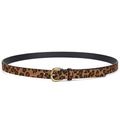 Slim leopard print women's belt with antique gold pin buckle for dresses and jeans - Standard / Leopard Print
