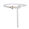Cinturón fino blanco para mujer con elegante hebilla triangular de metal dorado - Blanco