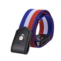 Elastic stretch belt with blue, white, and red stripes for casual jeans and trousers - 60-80cm / Blue White Red