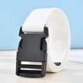 Minimalist white canvas belt with black plastic tactical buckle for men and women - 120cm / White