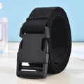 Tactical black nylon canvas belt with durable plastic buckle for outdoor and casual wear - 120cm / Black