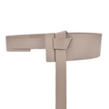 Cintura alta da donna in ecopelle martellata color albicocca con design a incrocio e nodo - 105cm / Beige