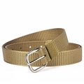 Damen Stoffgürtel in Khaki mit polierter Silberschnalle und gewebtem Band für Freizeitoutfits - 105cm / Khaki