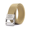 Taktischer khakifarbener Segeltuchgürtel für Herren mit robustem Doppelring-Metallschnalle - Khaki