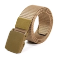 Ceinture tactique en nylon de 3,8 cm pour hommes, coyote brown, boucle sans métal - Kaki