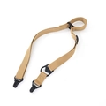 Adjustable khaki nylon tactical MS3 sling with black quick-release hooks for outdoors - Khaki