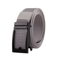 Grauer Herren-Stoffgürtel mit schwarzer matter Metallschnalle für Outdoor-Einsätze - 120cm / Grau