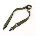 Adjustable olive green nylon tactical multi-point strap with black spring buckles - Green