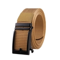 Khaki taktischer Canvas Gürtel für Herren mit mattschwarzer Zinklegierung Schnalle für Outdoor - 120cm / Khaki
