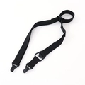 Tactical black nylon two-point sling with quick-release eagle beak hooks and buckles - Black