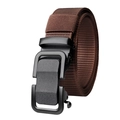 Cintura tattica uomo in nylon marrone caffè con fibbia automatica in nero opaco - caffè