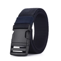 Ceinture tactique en nylon pour homme avec boucle plastique noire et sangle tissée - 120cm / Bleu marine