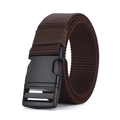 Cintura tattica in nylon marrone scuro con fibbia in plastica nera opaca sport - 120cm / caffè