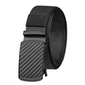 Herren Taktik-Nylon-Gürtel mit automatischer Legierungsschließe und Carbonfaser-Textur - 125cm / Schwarz