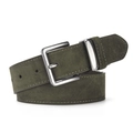 Vintage olive green suede belt with matte needle buckle for women dresses and jeans - Army Green