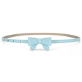 Ceinture fine bleu clair élégante avec décoration nœud 3D et boucle réglable pour femme - Bleu ciel