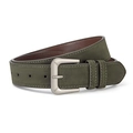 Cintura da donna leopardata in finta pelle scamosciata con fibbia vintage opaca - Verde Militare