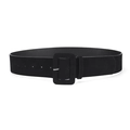 Cintura larga in camoscio nero da donna con grande fibbia quadrata coordinata - Lunghezza 105 Larghezza 4.8 / Nero