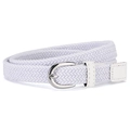 Ceinture tressée élastique mauve clair pour enfants et adultes avec boucle argentée - Blanc