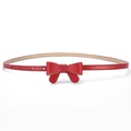 Fine ceinture rouge pour filles avec décoration noeud mignon et boucle à ardillon - Rouge
