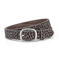 Cintura alla moda con stampa leopardata e fibbia argentata per jeans da donna - 105cm / Leopardo Grigio