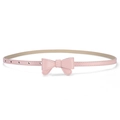 Fine ceinture rose chic pour femme avec nœud papillon décoratif et boucle à ardillon - Rose