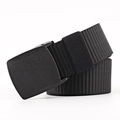 Zwarte tactische nylon riem met matte plastic gesp voor buitensporten en casual kleding - Zwart / 120cm