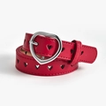 Cintura rossa in pelle con fibbia a cuore e occhielli a forma di cuore per donne e bambini - Rosso / Lunghezza 90 Larghezza 2.3