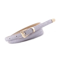 Ceinture fine pour femme en similicuir lavande avec boucle élégante en or champagne - Standard / Violet