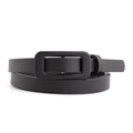 Cinturón fino minimalista de charol negro con una hebilla rectangular a juego - Negro / Largo 107 Ancho 1.4