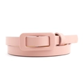 Cinturón estrecho minimalista de charol rosa con hebilla rectangular a juego - Rosa / Largo 107 Ancho 1.4