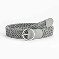 Cintura da donna in corda intrecciata grigia con fibbia rotonda in metallo argento - Grigio