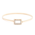 Elegante catena elastica dorata da donna con fibbia rettangolare decorata con strass - Stile Fibbia Quadrata Strass Oro
