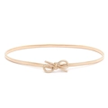 Eleganter champagner-goldener elastischer Metall-Taillengürtel für Damen mit Schleife - Schleifen-Schnalle (z262) / Gold