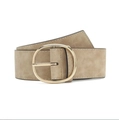 Ceinture large kaki avec boucle ovale dorée et finition en daim mat pour robes - Longueur Standard / Kaki