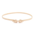 Elastischer goldener Metallgürtel mit Blatt-Schnalle für Damen Kleider - Symmetrische Blatt-Schnalle (z264) / Gold