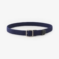 Cintura elastica intrecciata blu navy da uomo con fibbia quadrata argentata - Regolare / Blu navy