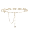 Ceinture chaîne dorée à maillons cœur avec double rangée et petit pendentif ovale - Style Cœur Doré (z241 Or)