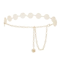 Ceinture chaîne dorée pour femme avec motifs circulaires évidés et pendentif rose - Style Rond Ajouré Doré (z242 Or)