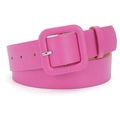 Schicker breiter Damen Gürtel in Rosa mit großer quadratischer Schnalle für Kleider - Fuchsia / 105cm x 3,8cm