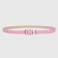 Schmaler Damen-Ledergürtel in Rosa mit minimalistischer Silberschnalle und mattem Finish - Rosa