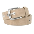 Ceinture en cuir PU mat kaki avec boucle argentée et œillets métalliques style - Kaki