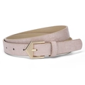Cintura da donna in pelle PU rosa con stampa coccodrillo e fibbia dorata a cinque lati - Rosa