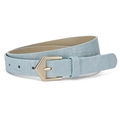 Cintura da donna in PU azzurro con trama a coccodrillo e fibbia dorata a pentagono - Celeste