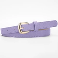 Fine ceinture lavande en daim synthétique avec boucle dorée ronde pour robes et jeans - Violet