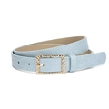 Ceinture pour femme bleu clair effet crocodile avec boucle rectangulaire dorée - Bleu ciel