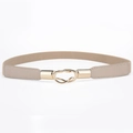Cintura elastica da donna color albicocca con fibbia a nodo dorata per abiti - Lunghezza 70 x Larghezza 2 / Kaki