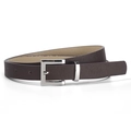 Minimalist dark brown leather belt with a polished silver square buckle for women - 105*1.8 / Coffee